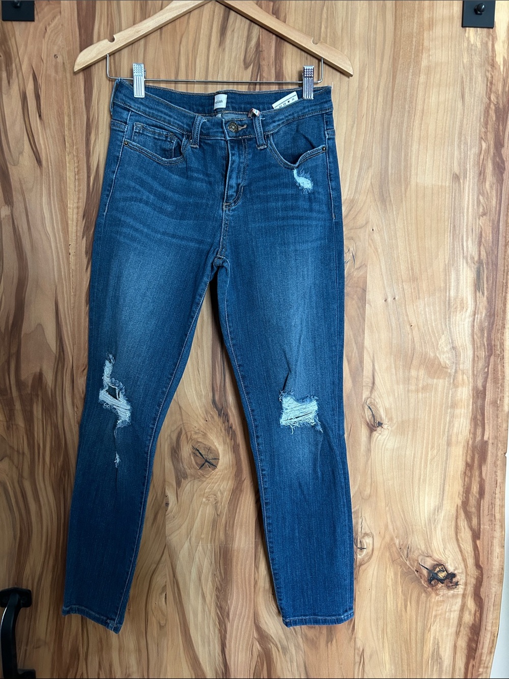 Sneak Peek Blue Distressed Skinny Jeans